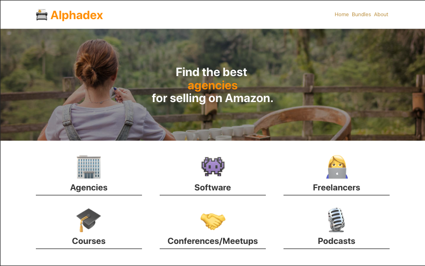 AlphaDex website preview.